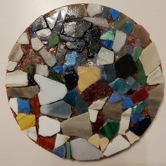 Mosaik på korkplatta